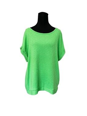 a new day Bright Green Relaxed Short Sleeve Sweatshirt